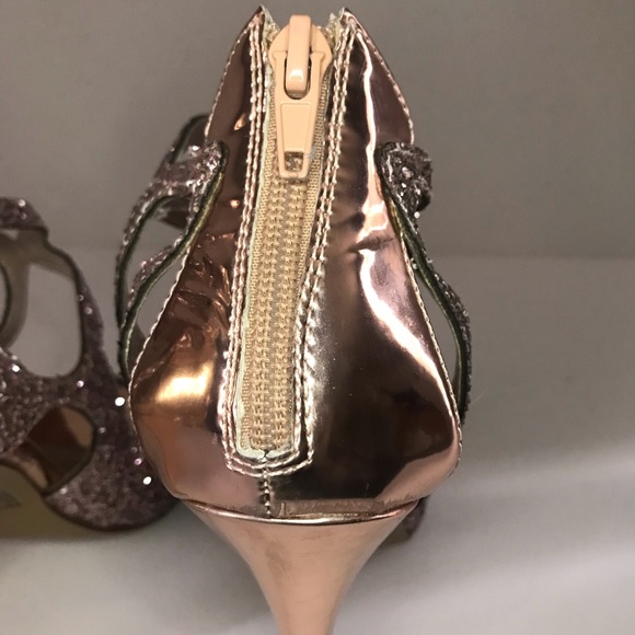 Betsey Johnson Raqui rose gold glitter heels size 7.5 - Picture 7 of 11